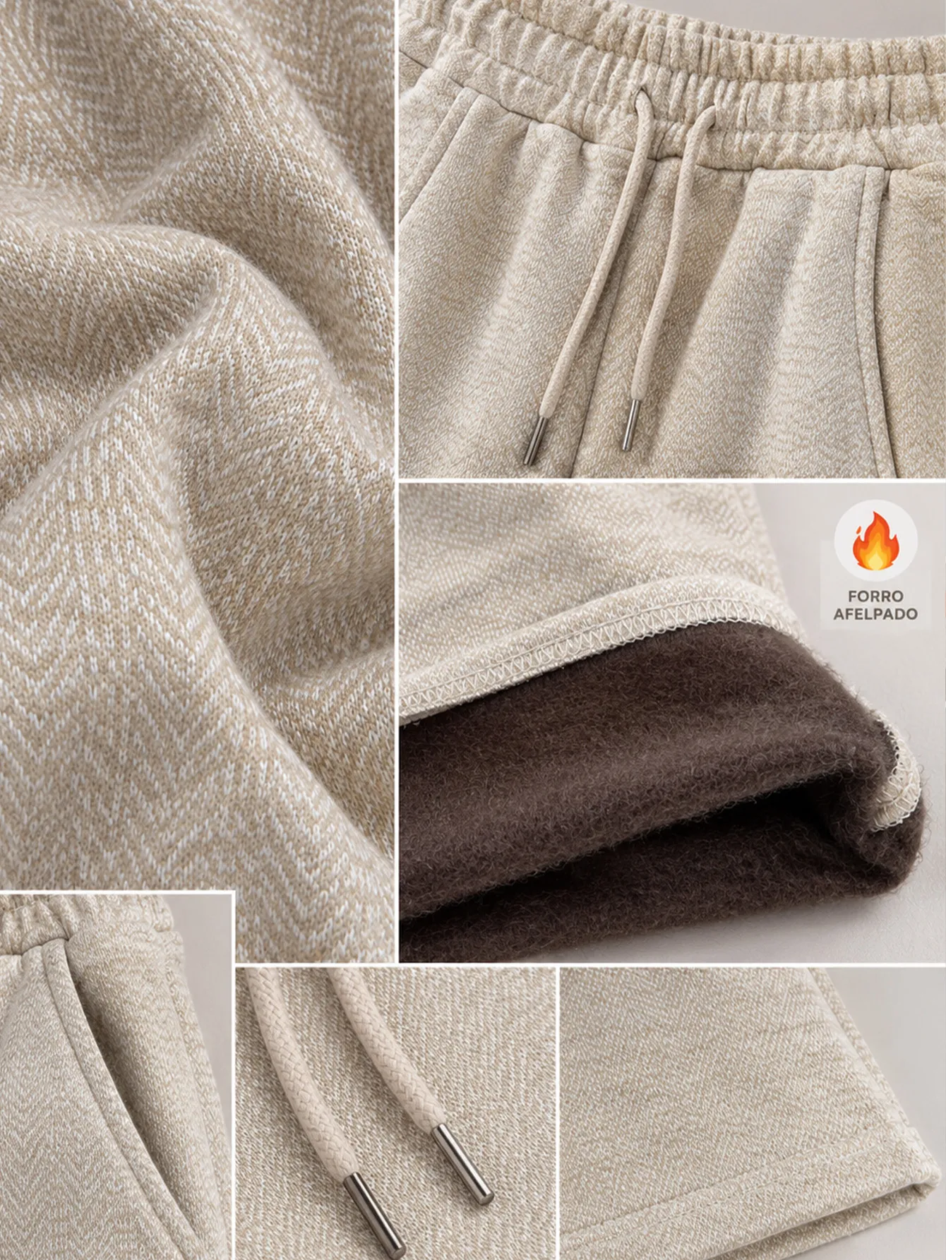 AD2650 Pantalón jaspeado con forro polar ligero 15654